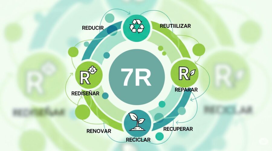 ¿Qué son las 7R de la economía circular. Rediseñar, reducir, reutilizar, reparar, renovar, recuperar y reciclar