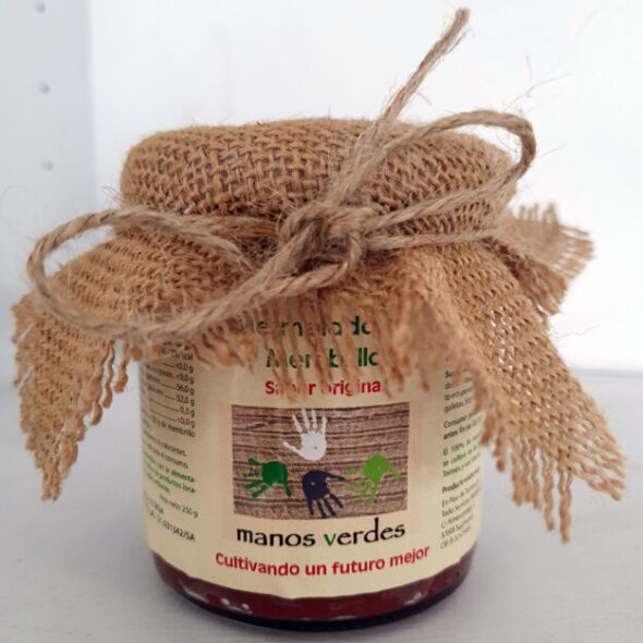 Tarro de mermelada de membrillo artesanal Manos Verdes 250g sin conservantes.