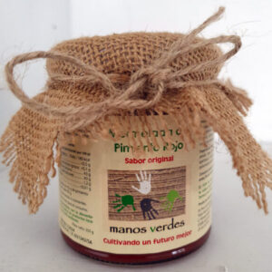 Tarro de mermelada de pimiento rojo artesanal Manos Verdes 250g elaborada sin conservantes.